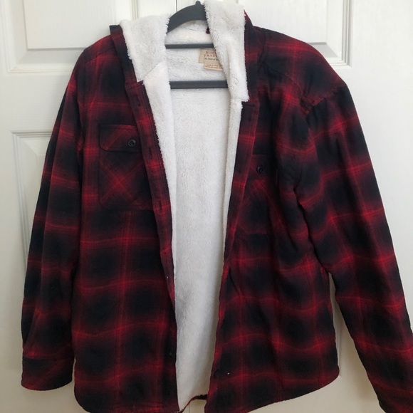 Boston Traders Jackets & Blazers - Boston Trader Fleece Lined Flannel with Hood